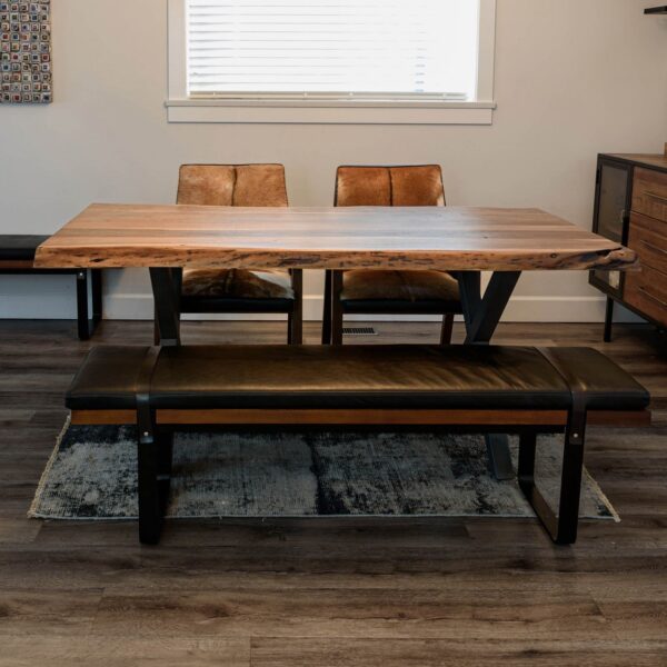 Haldra Upholstered Bench - Black/Brown