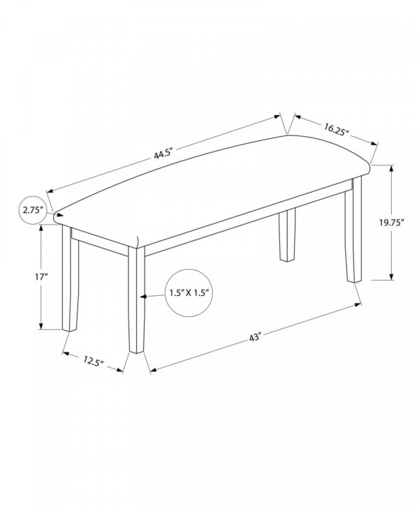 Kruz Bench - Walnut Brown
