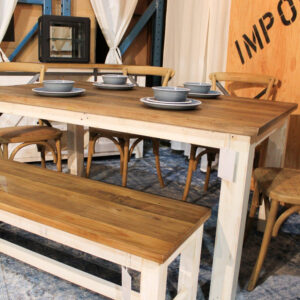 Borsgade Bench - White/Natural