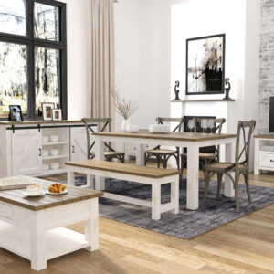 Borsgade Bench - White/Natural